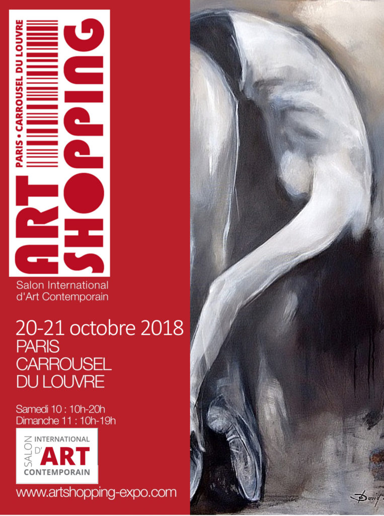 Malerin Olga David in Oktober 2018 bei Art Shopping - Paris. Stand G11